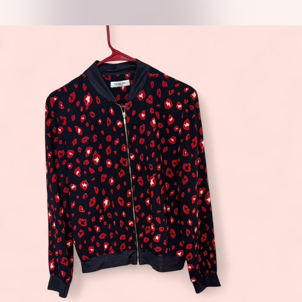 Trendy Red and Black Bomber Jacket